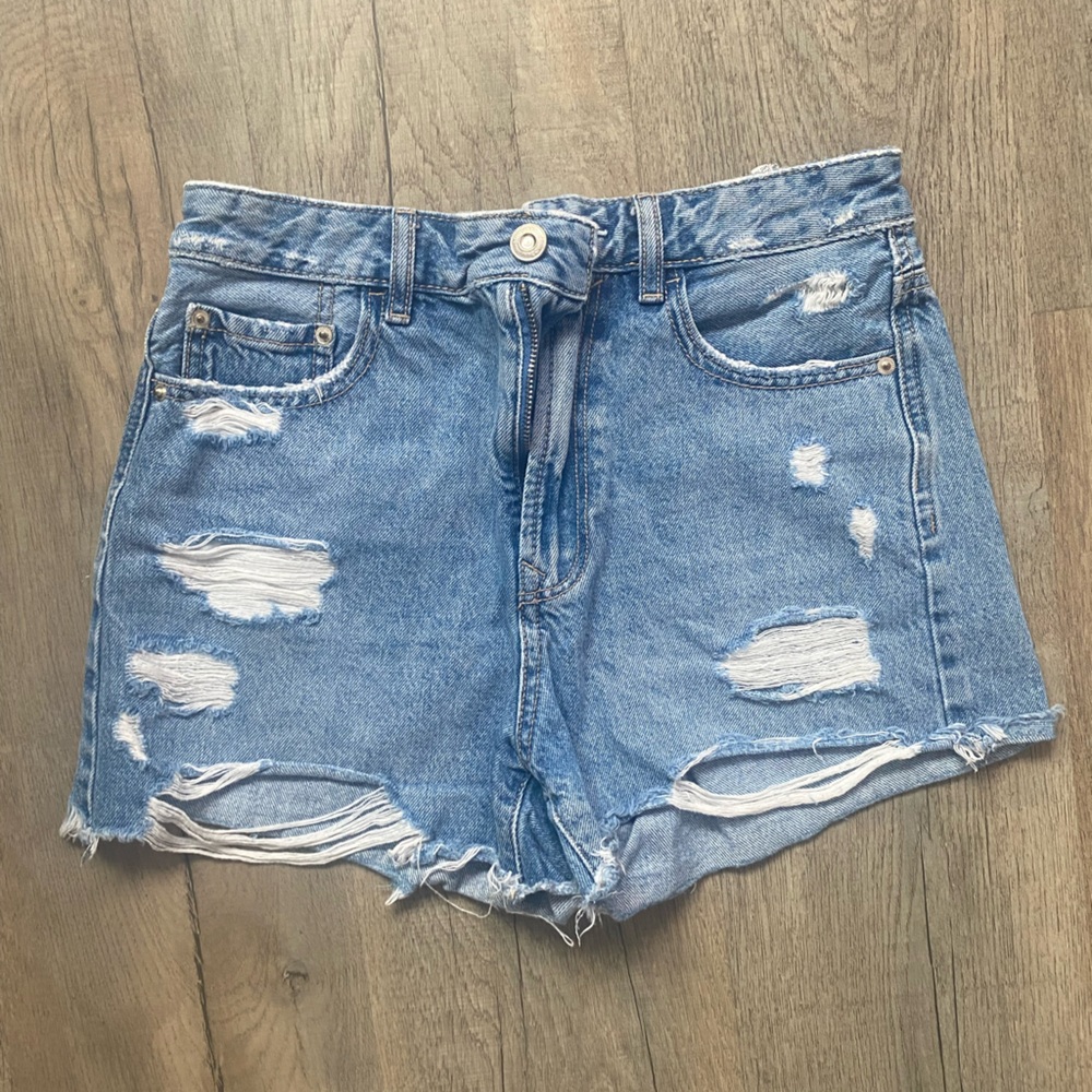 Distressed Denim Shorts